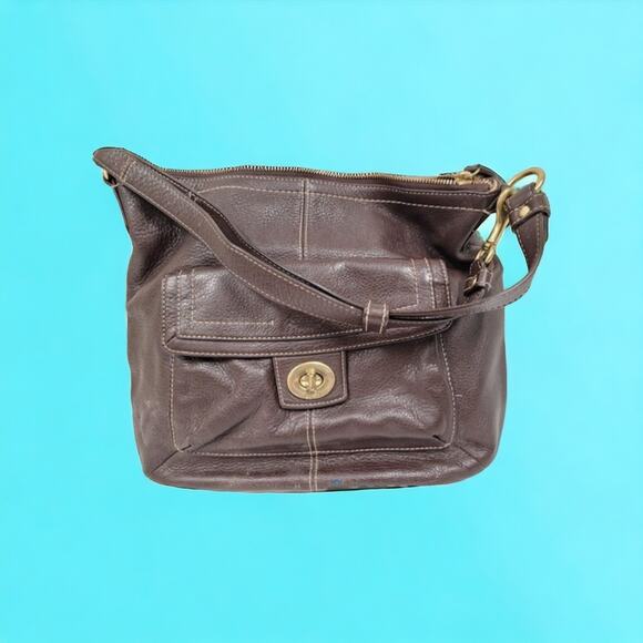 COACH GUC BROWN LEATHER PENELOPE SHOULDER BAG - Picture 2 of 8